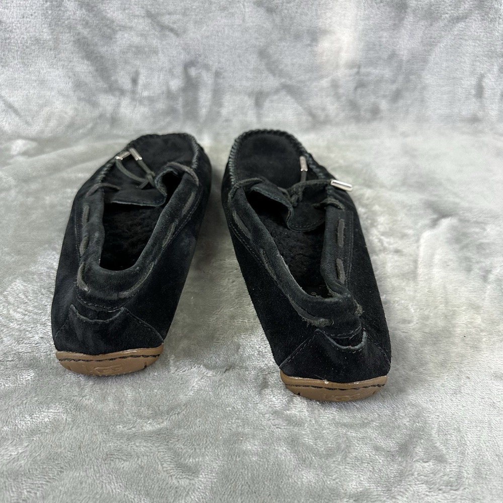 UGG Moccasin Women's 9 Black Slippers Driving Shoes - Picture 5 of 11
